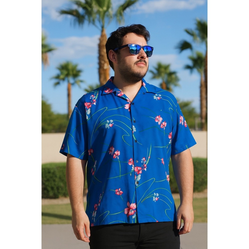 Made‎ in Hawaii Mens Floral Tiki Aloha Hawaiian Shirt Size XL Vintage Island